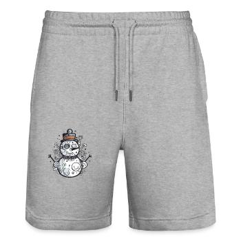 Schneemann - Stanley/Stella Unisex Bio Joggingshorts Trainer  - Grau meliert - Vorne - Nik (191cm) & Marisol (170cm)