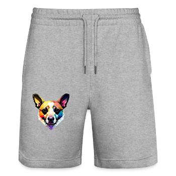 Schäferhund Hundehalter Hund Hundebesitzer Hunde - Stanley/Stella Unisex Bio Joggingshorts Trainer  - Grau meliert - Vorne - Nik (191cm) & Marisol (170cm)