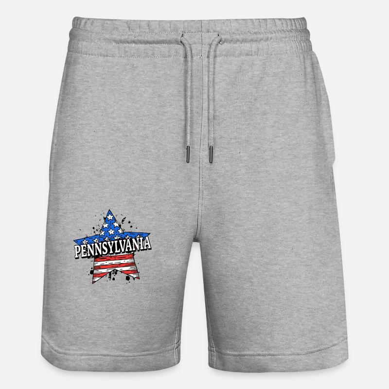 Pennsylvanie - États-Unis - États-Unis d’Amérique - Short de jogging bio TRAINER Stanley/Stella unisexe - gris chiné