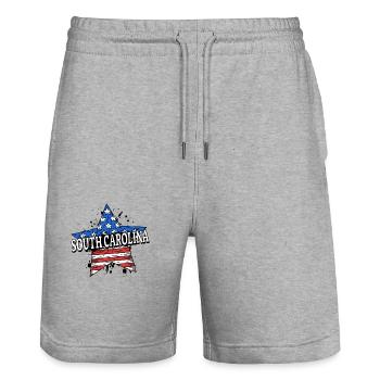 South Carolina - USA - United States of America - Stanley/Stella Unisex Bio Joggingshorts Trainer  - Grau meliert - Vorne - Nik (191cm) & Marisol (170cm)