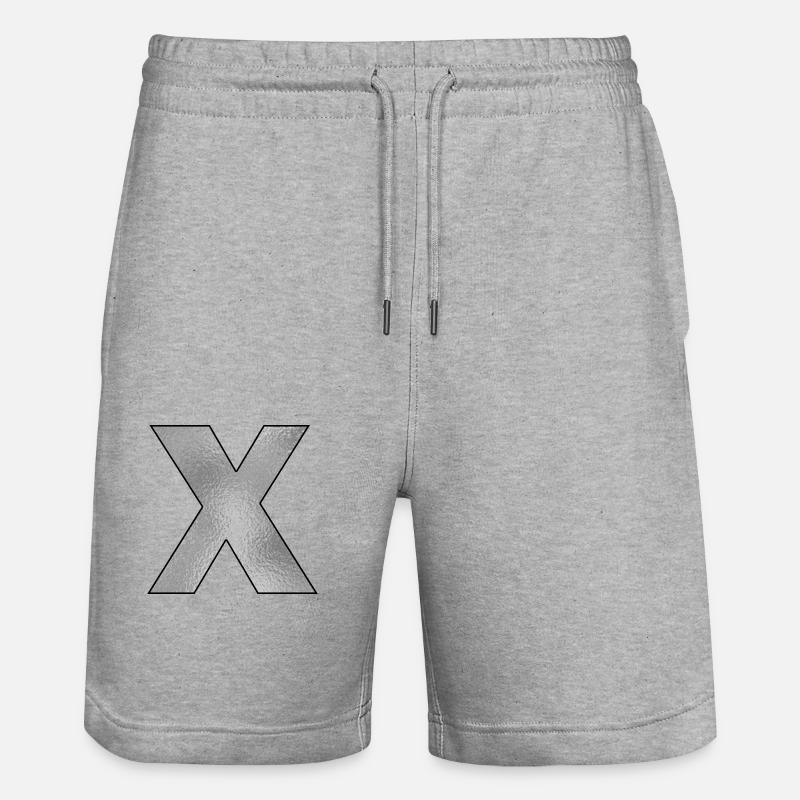 Lettre X Argent - Short de jogging bio TRAINER Stanley/Stella unisexe - gris chiné