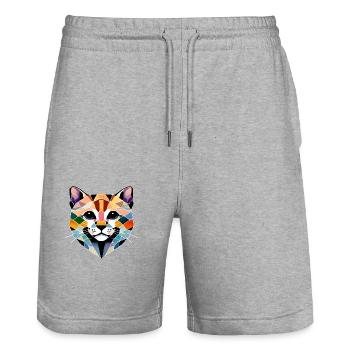 Chaton, Chat Siamois, Chat Domestique, Chat, Propriétaire De Chat - Short de jogging bio TRAINER Stanley/Stella unisexe - gris chiné - Devant - Nik (191cm) & Marisol (170cm)