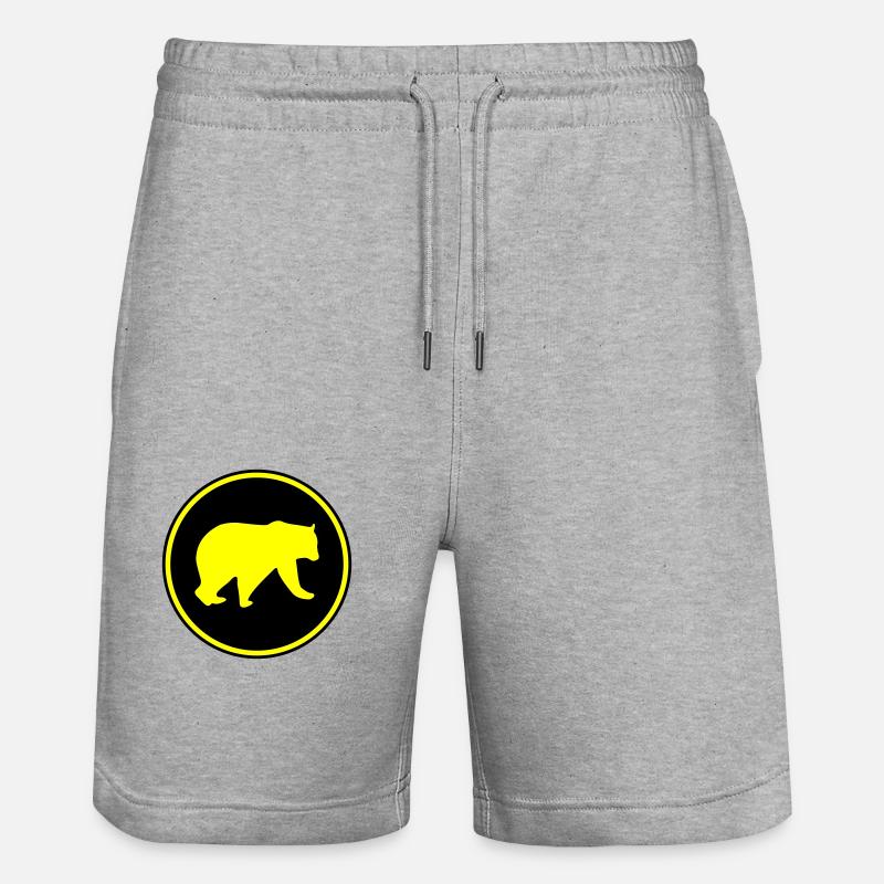 icône de l’ours 2 - Short de jogging bio TRAINER Stanley/Stella unisexe - gris chiné