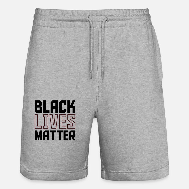 Black Lives - Stanley/Stella Trainer Unisex Organic Jogging Shorts - heather grey
