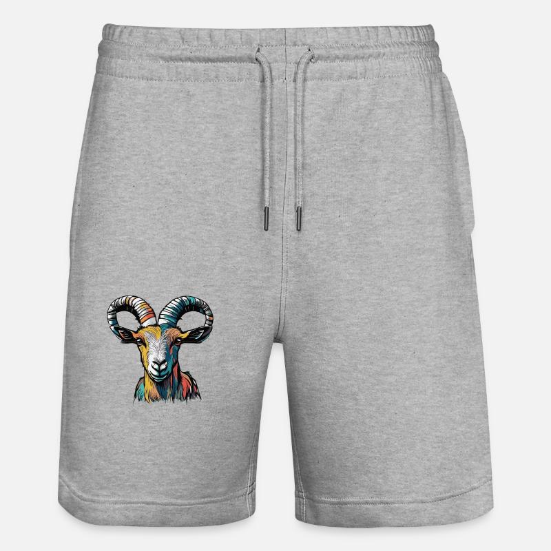 Ziege Steinbock Sternzeichen - Stanley/Stella Unisex Bio Joggingshorts Trainer  - Grau meliert