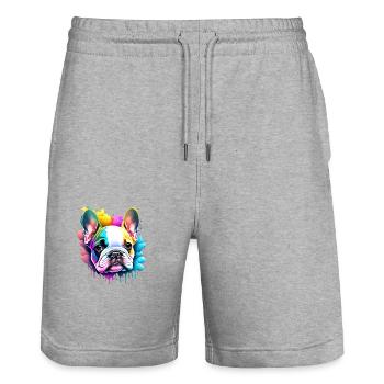 Bouledogue Chiens Propriétaire De Chien Propriétaire De Chien Chien - Short de jogging bio TRAINER Stanley/Stella unisexe - gris chiné - Devant - Nik (191cm) & Marisol (170cm)