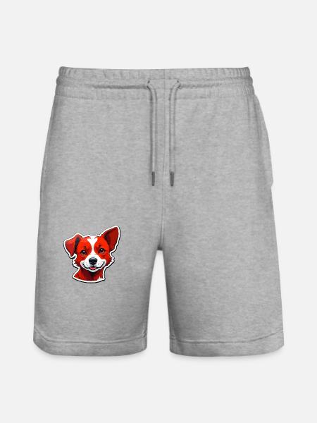 Happy dog - Stanley/Stella Trainer Unisex Organic Jogging Shorts - heather grey