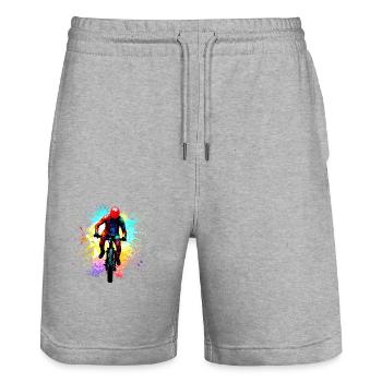Cyclistes Cyclisme Cyclisme Cyclisme Cyclisme - Short de jogging bio TRAINER Stanley/Stella unisexe - gris chiné - Devant - Nik (191cm) & Marisol (170cm)