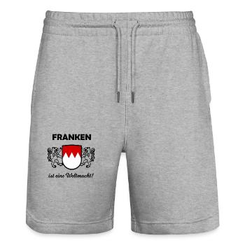 Les Francs arrivent - Short de jogging bio TRAINER Stanley/Stella unisexe - gris chiné - Devant - Nik (191cm) & Marisol (170cm)
