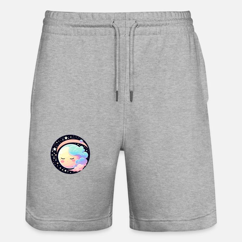 Illustration de paysage de lune - Short de jogging bio TRAINER Stanley/Stella unisexe - gris chiné