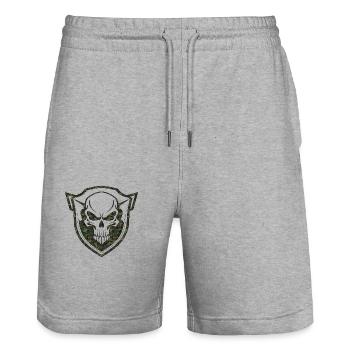 Army War Military Uniform Force Soldier Camouflage - Stanley/Stella Trainer Unisex Organic Jogging Shorts - heather grey - Front - Nik (191cm) & Marisol (170cm)