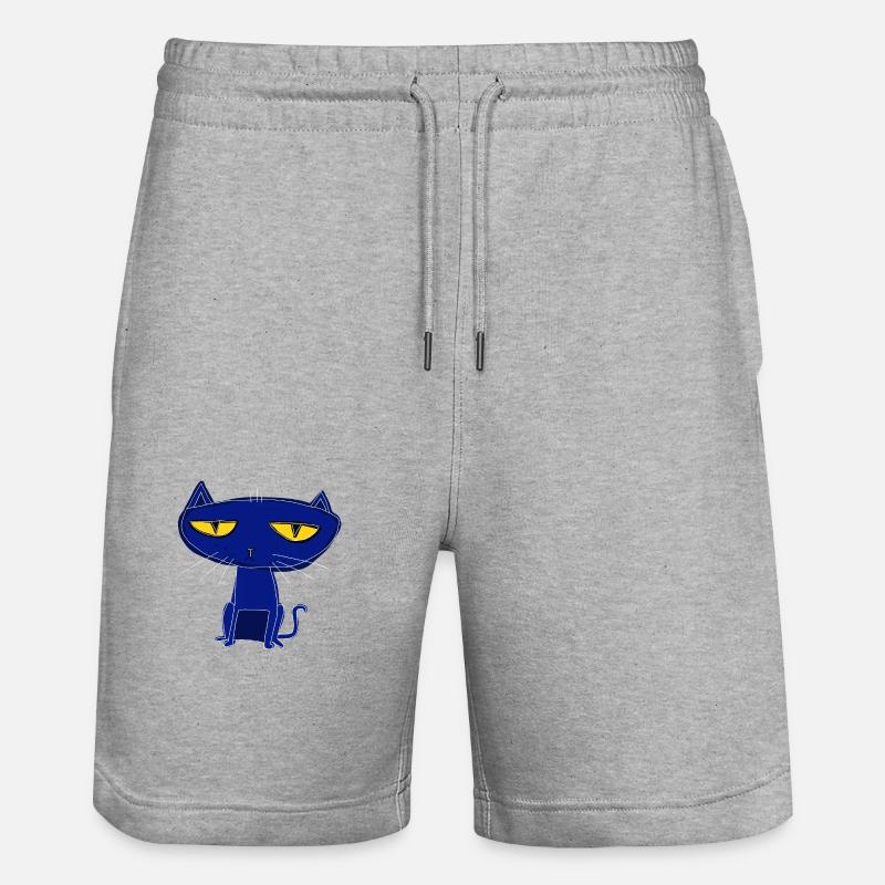 chat bleu triste - Short de jogging bio TRAINER Stanley/Stella unisexe - gris chiné