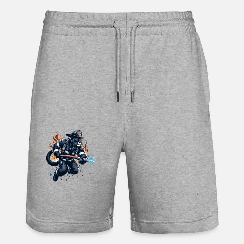 Pompier panthère Jaguar cadeau - Short de jogging bio TRAINER Stanley/Stella unisexe - gris chiné