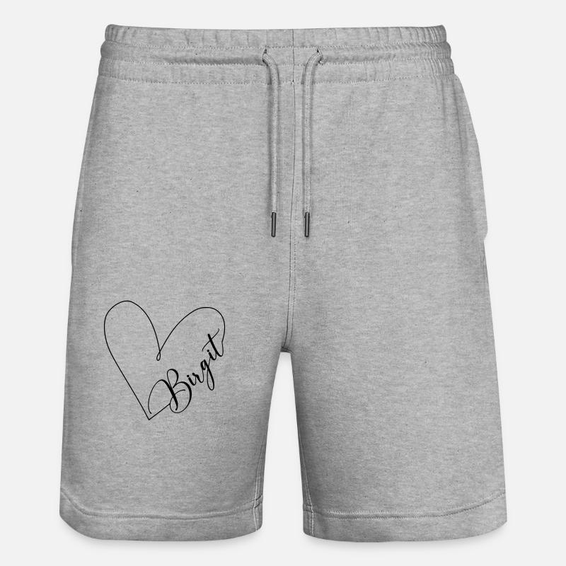 Birgit Nom Herzlinie - Short de jogging bio TRAINER Stanley/Stella unisexe - gris chiné
