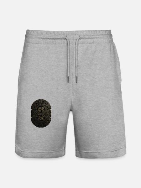 Maya Schwarz-Gold-Monogramm - Stanley/Stella Unisex Bio Joggingshorts Trainer  - Grau meliert