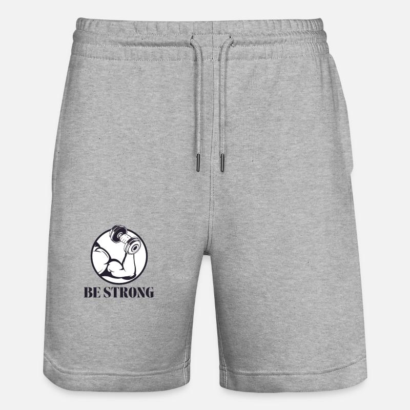 Be strong - Sei stark 💪 - Stanley/Stella Unisex Bio Joggingshorts Trainer  - Grau meliert