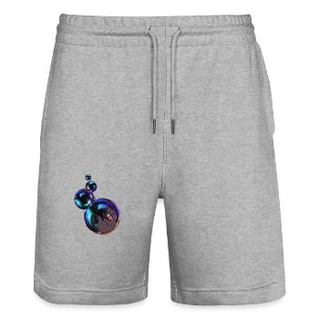 seifenblase - Stanley/Stella Unisex Bio Joggingshorts Trainer  - Grau meliert - Vorne - Nik (191cm) & Marisol (170cm)