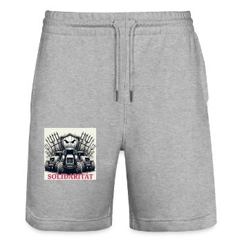 My Design - Stanley/Stella Unisex Bio Joggingshorts Trainer  - Grau meliert - Vorne - Nik (191cm) & Marisol (170cm)