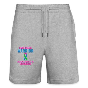 Krieger für seltene Krankheiten stärkt das Bewusstsein - Stanley/Stella Unisex Bio Joggingshorts Trainer  - Grau meliert - Vorne - Nik (191cm) & Marisol (170cm)