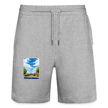 Vernal Utah Posters Vintage Travel Poster Souvenir - Stanley/Stella Trainer Unisex Organic Jogging Shorts - heather grey - Front - Nik (191cm) & Marisol (170cm)