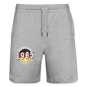 39 Jahre Jahrgang 1985 Jahrgang 1985 - Stanley/Stella Unisex Bio Joggingshorts Trainer  - Grau meliert - Vorne - Nik (191cm) & Marisol (170cm)