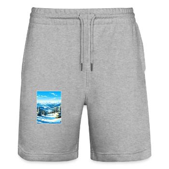 Deer Valley Utah Vintage voyage affiche Souvenir - Short de jogging bio TRAINER Stanley/Stella unisexe - gris chiné - Devant - Nik (191cm) & Marisol (170cm)