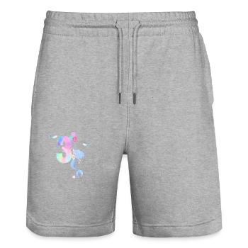3rd Anniversary Mermaid - Stanley/Stella Trainer Unisex Organic Jogging Shorts - heather grey - Front - Nik (191cm) & Marisol (170cm)