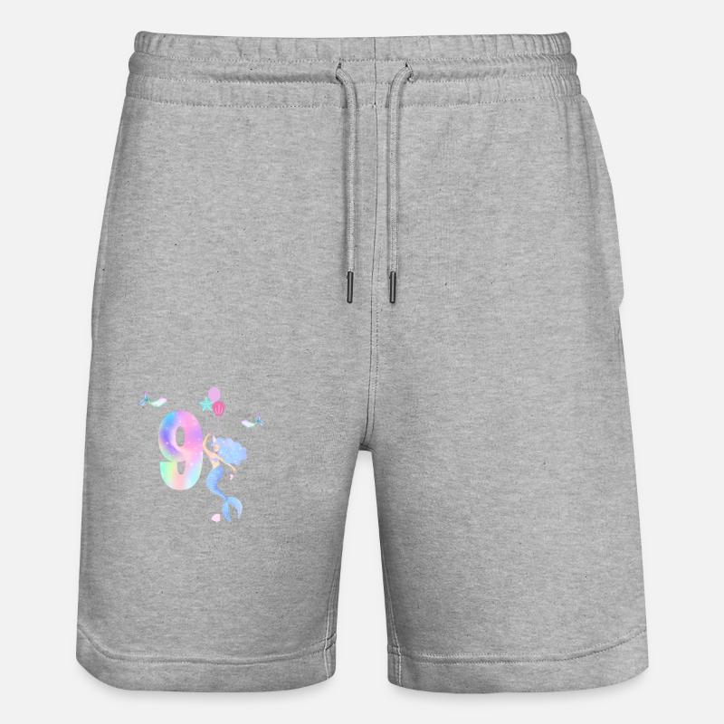 9e anniversaire sirène - Short de jogging bio TRAINER Stanley/Stella unisexe - gris chiné