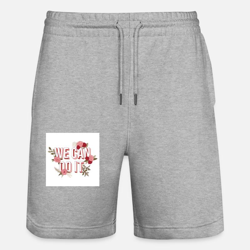 We can Do it - Stanley/Stella Unisex Bio Joggingshorts Trainer  - Grau meliert