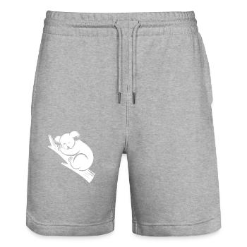 Sleeping koala on a branch - Stanley/Stella Trainer Unisex Organic Jogging Shorts - heather grey - Front - Nik (191cm) & Marisol (170cm)