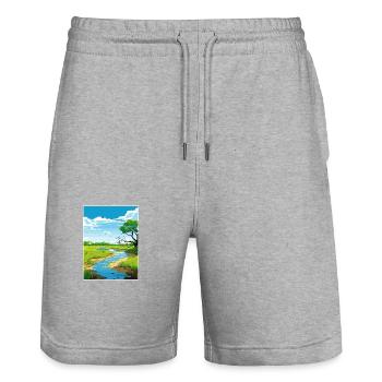 Parc national de Palo Verde Costa Rica affiche de voyage - Short de jogging bio TRAINER Stanley/Stella unisexe - gris chiné - Devant - Nik (191cm) & Marisol (170cm)