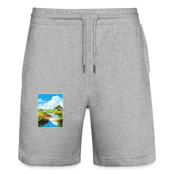 Parc national de Palo Verde Costa Rica affiche de voyage - Short de jogging bio TRAINER Stanley/Stella unisexe - gris chiné - Devant - Nik (191cm) & Marisol (170cm)