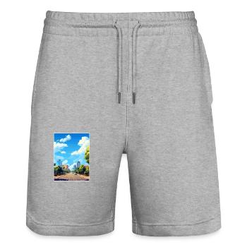 Perth Australien Deko Vintage Reiseposter WPA Kunst - Stanley/Stella Unisex Bio Joggingshorts Trainer  - Grau meliert - Vorne - Nik (191cm) & Marisol (170cm)