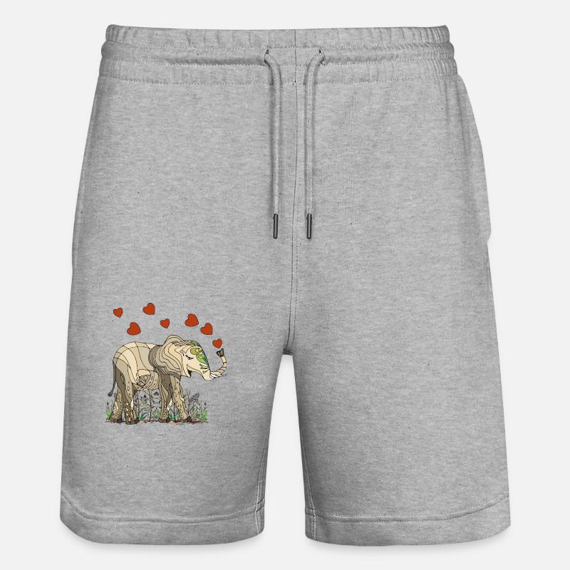 Éléphant - Short de jogging bio TRAINER Stanley/Stella unisexe - gris chiné