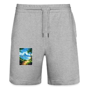 Rio De Janeiro Brasilien Vintage Reiseposter WPA - Stanley/Stella Unisex Bio Joggingshorts Trainer  - Grau meliert - Vorne - Nik (191cm) & Marisol (170cm)