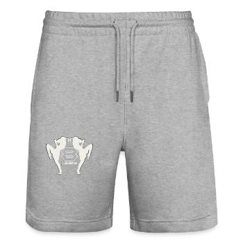 Muay Thai Thai Boxing - Stanley/Stella Trainer Unisex Organic Jogging Shorts - heather grey - Front - Nik (191cm) & Marisol (170cm)