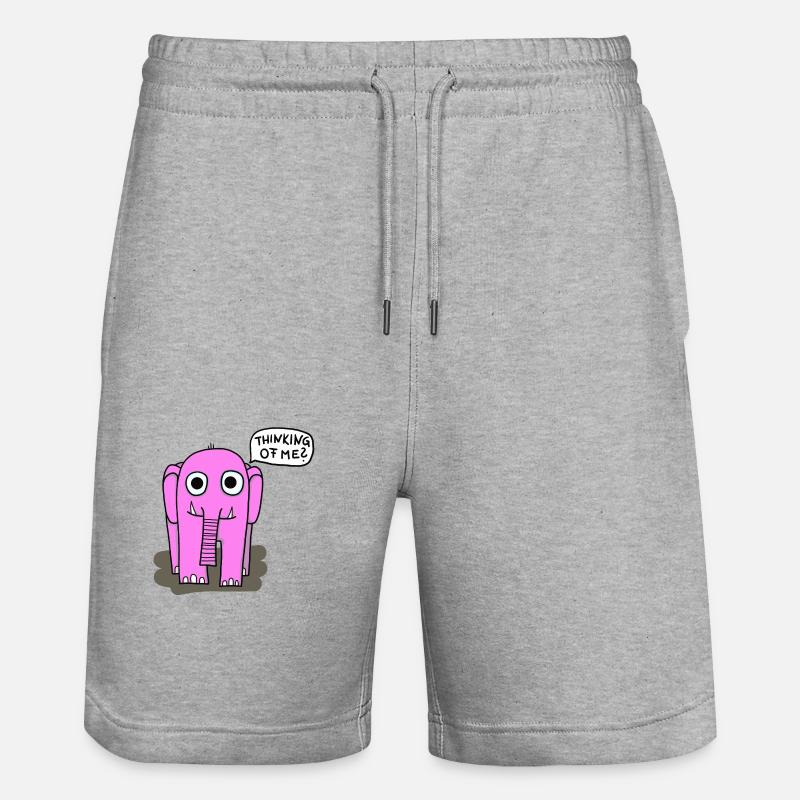 Éléphant rose - Short de jogging bio TRAINER Stanley/Stella unisexe - gris chiné
