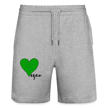 Vegan - Stanley/Stella Trainer Unisex Organic Jogging Shorts - heather grey - Front - Nik (191cm) & Marisol (170cm)
