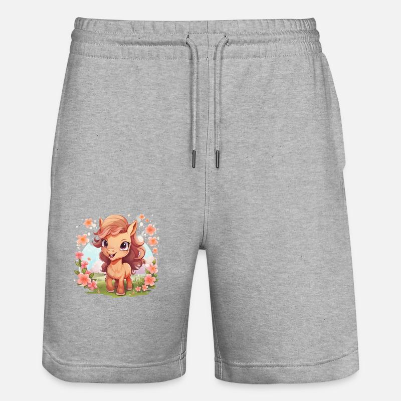 Kawaii Pony Spring - Short de jogging bio TRAINER Stanley/Stella unisexe - gris chiné