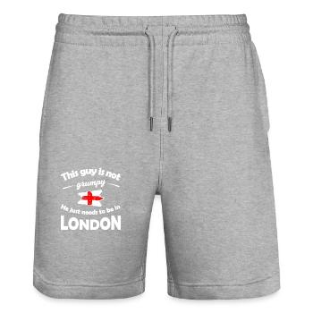 Urlaub in London - Stanley/Stella Unisex Bio Joggingshorts Trainer  - Grau meliert - Vorne - Nik (191cm) & Marisol (170cm)