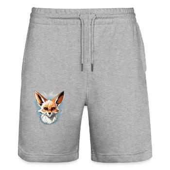 Fenne Logo Volpe Fuchs - Stanley/Stella Unisex Bio Joggingshorts Trainer  - Grau meliert - Vorne - Nik (191cm) & Marisol (170cm)