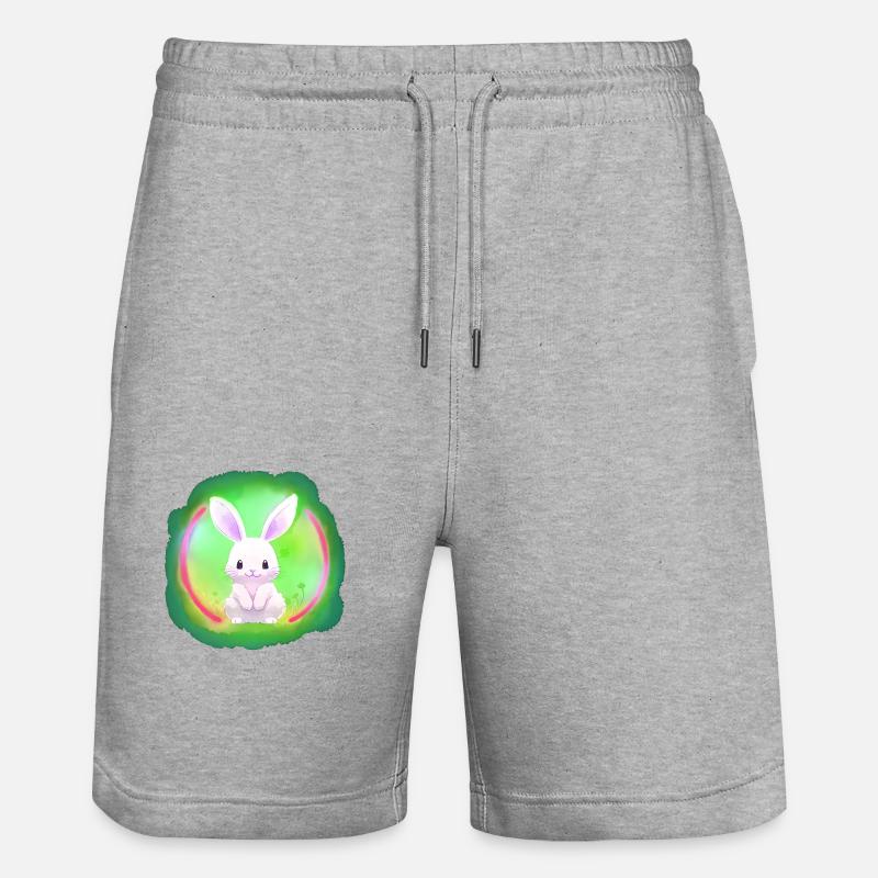 Lièvre, Lapin, Blanc, Blanc, Blanc - Short de jogging bio TRAINER Stanley/Stella unisexe - gris chiné
