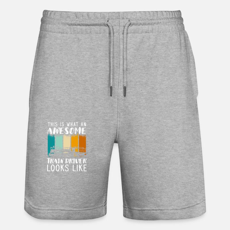 Passion de la voie ferrée - Short de jogging bio TRAINER Stanley/Stella unisexe - gris chiné