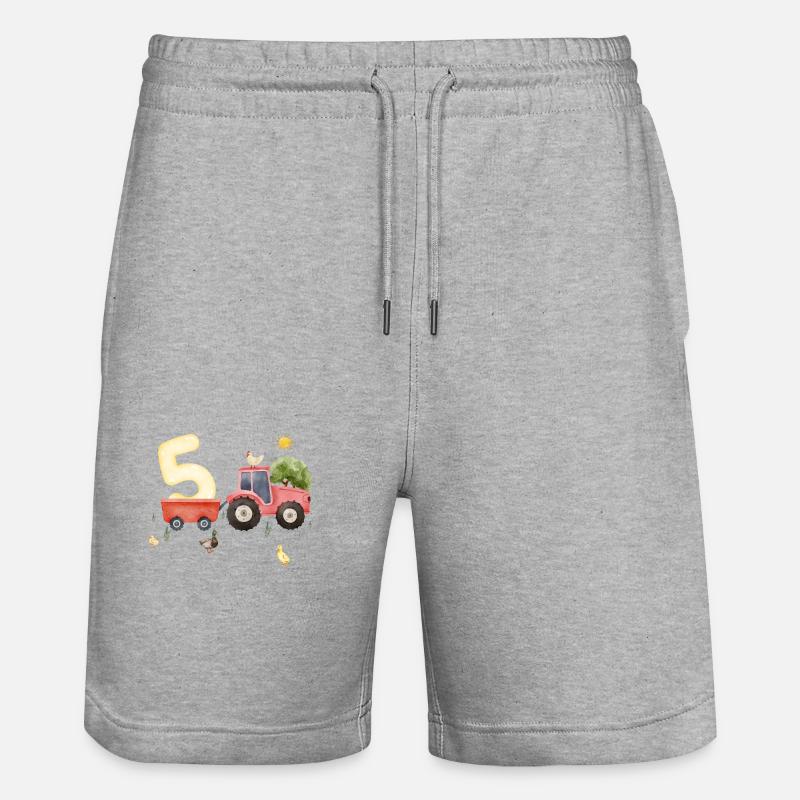 5e anniversaire ferme agriculture - Short de jogging bio TRAINER Stanley/Stella unisexe - gris chiné