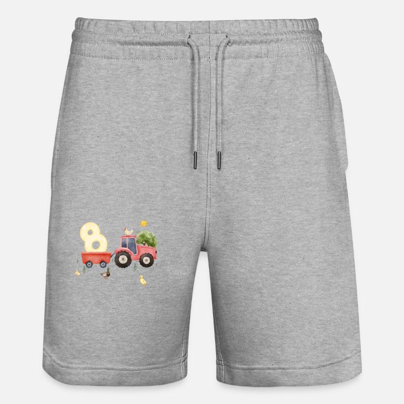 8e anniversaire ferme agriculture - Short de jogging bio TRAINER Stanley/Stella unisexe - gris chiné