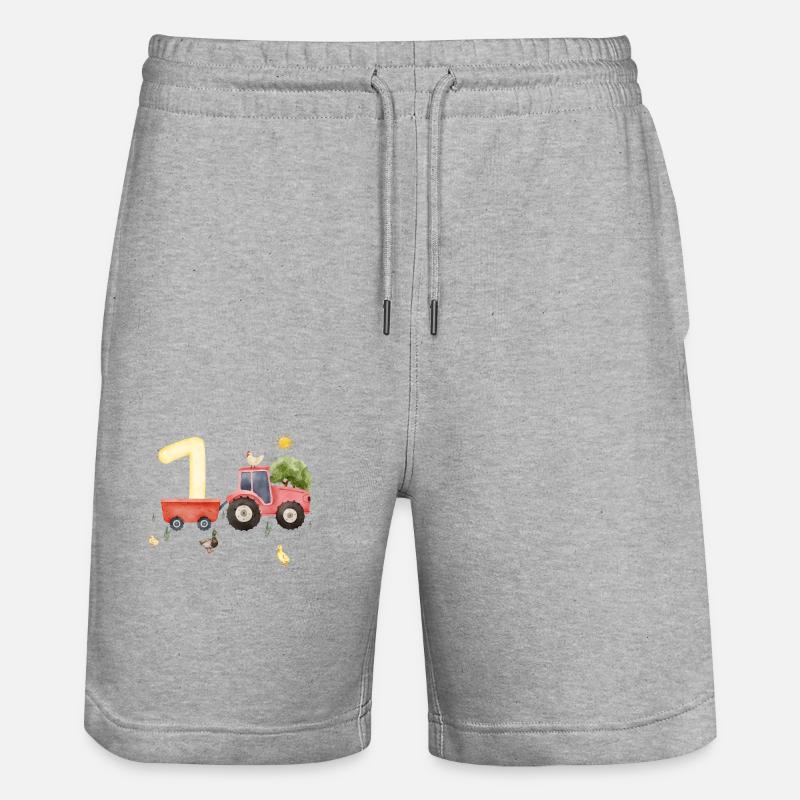 1e anniversaire ferme agriculture - Short de jogging bio TRAINER Stanley/Stella unisexe - gris chiné