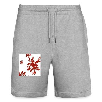 Blätter Design - Stanley/Stella Unisex Bio Joggingshorts Trainer  - Grau meliert - Vorne - Nik (191cm) & Marisol (170cm)
