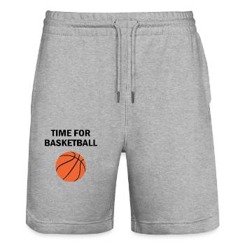 Basket-ball - Short de jogging bio TRAINER Stanley/Stella unisexe - gris chiné - Devant - Nik (191cm) & Marisol (170cm)