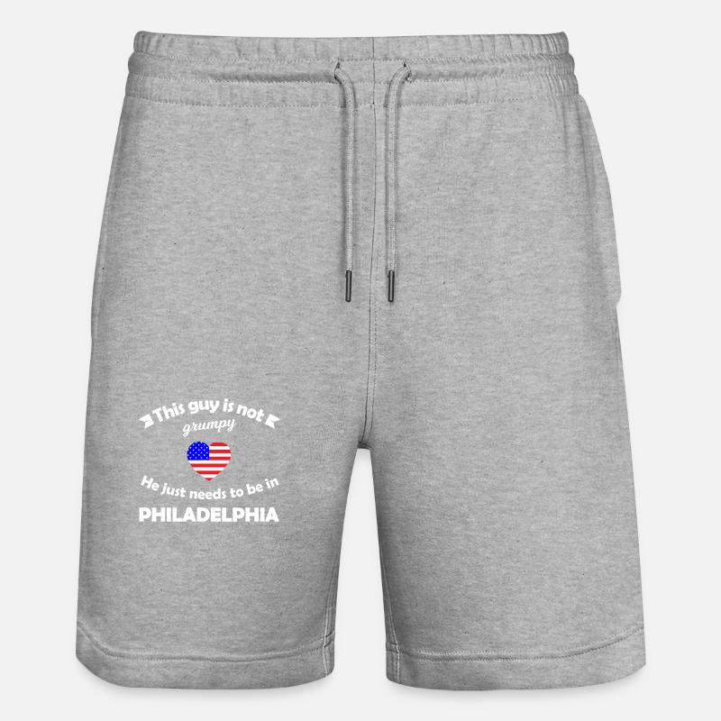 Philadelphie en Amérique - Short de jogging bio TRAINER Stanley/Stella unisexe - gris chiné