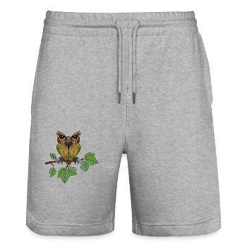 Bunter Vogel - Stanley/Stella Unisex Bio Joggingshorts Trainer  - Grau meliert - Vorne - Nik (191cm) & Marisol (170cm)